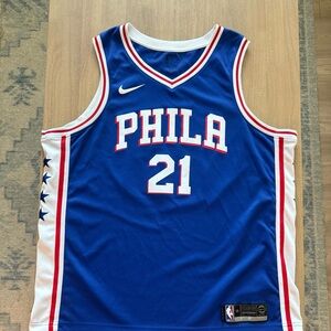 Nike Blue Philadelphia Basketball Jersey Joel Embiid